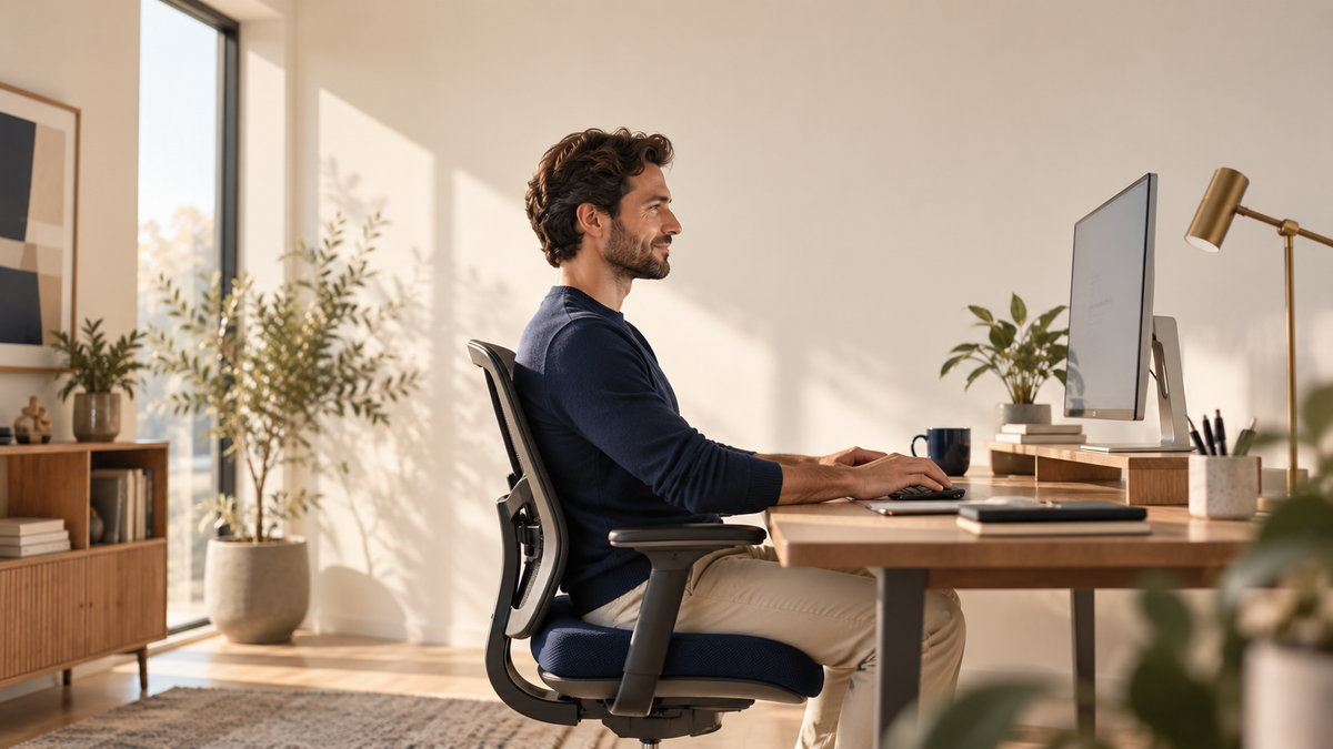 Poste de bureau ergonomique avec bonne posture